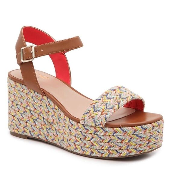 MIX NO. 6 CAMMIE WEDGE SANDAL in Color Cognac/Multi - Picture 3 of 10